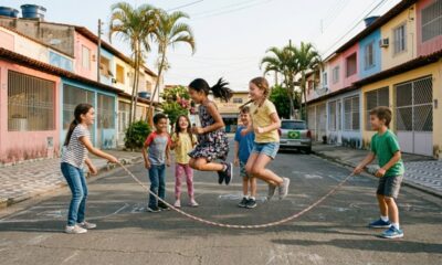 Diversões que reuniam irmãos, primos e amigos nas tardes simples de pular corda em grupo