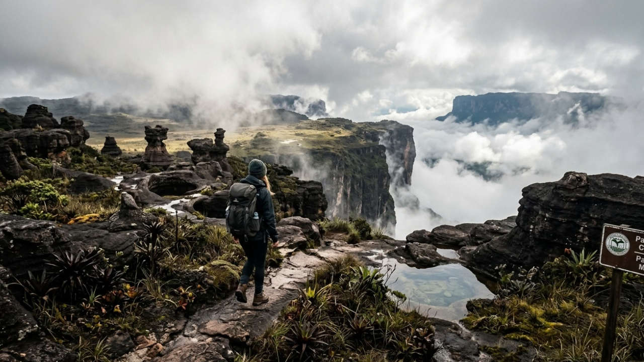 A 2.810 metros de altitude, esta gigante montanha surpreende com frio intenso e formações milenares na fronteira do Brasil