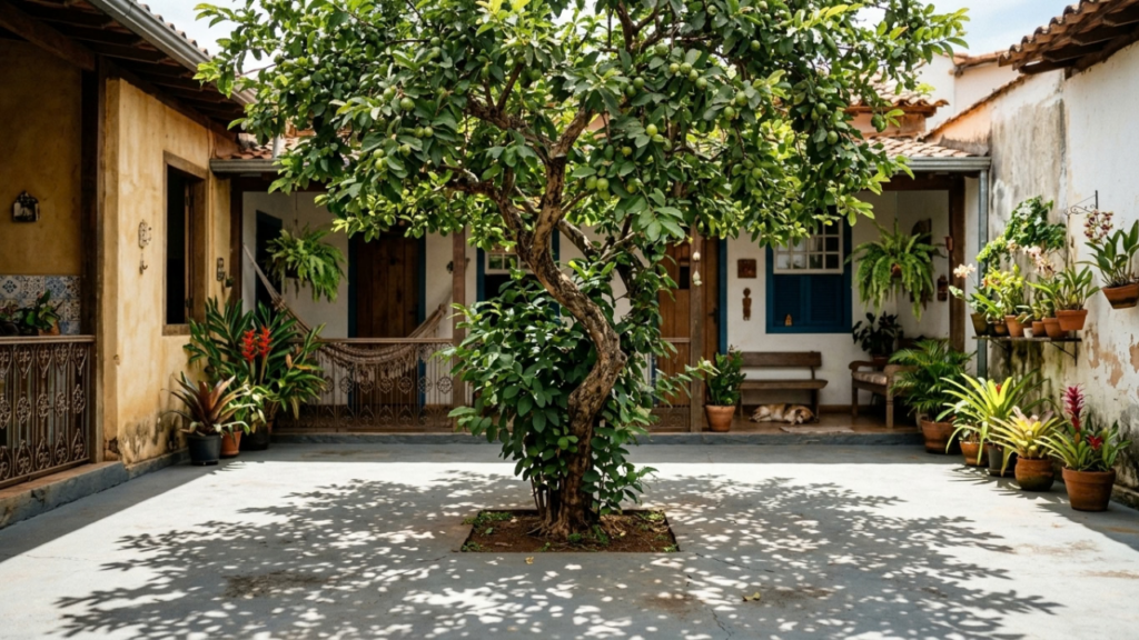 Essa árvore é perfeita para qualquer pátio: não racha o piso, faz sombra e ainda produz frutos deliciosos