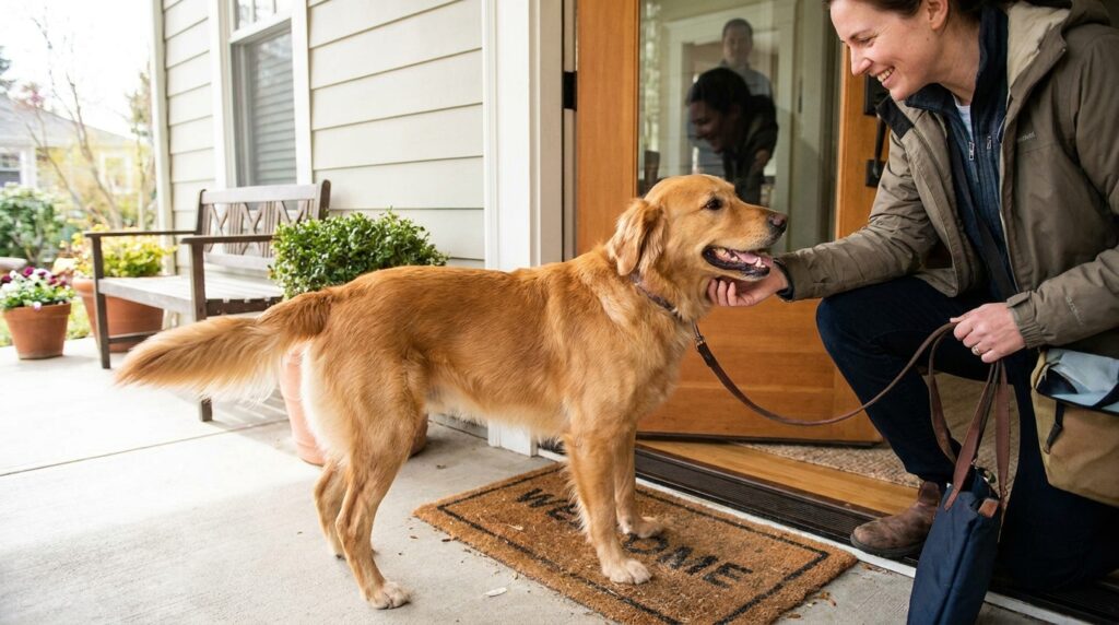 Cães agitados quando o dono chega em casa nem sempre estão demonstrando felicidade, explicam veterinários
