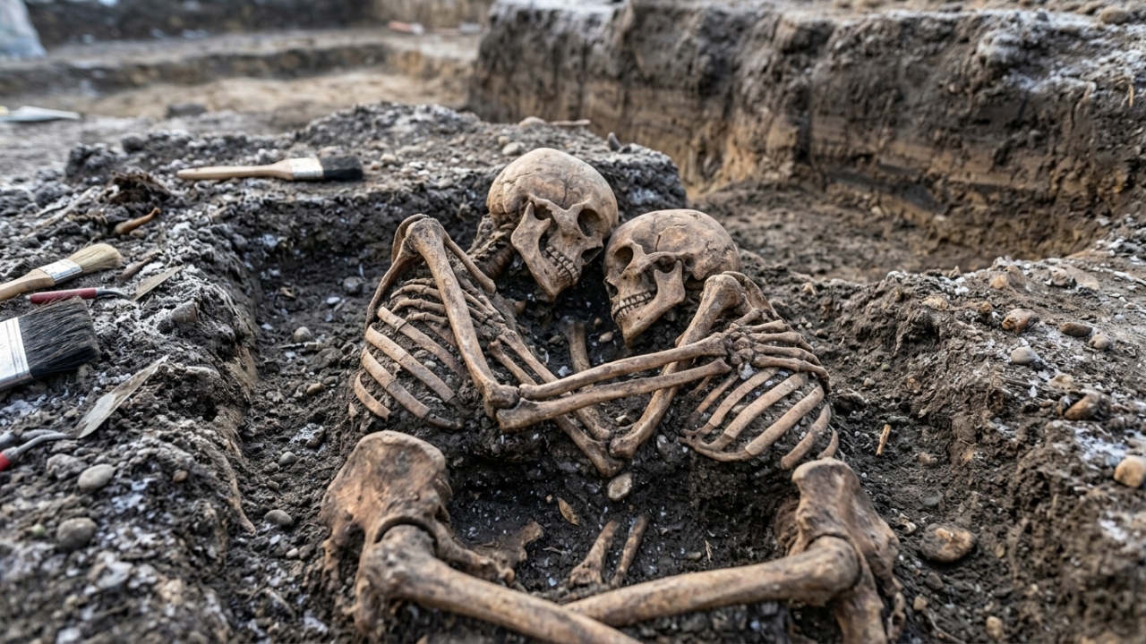 Esqueletos abraçados da Era do Gelo guardaram segredo por 12 mil anos até o DNA revelar a verdade