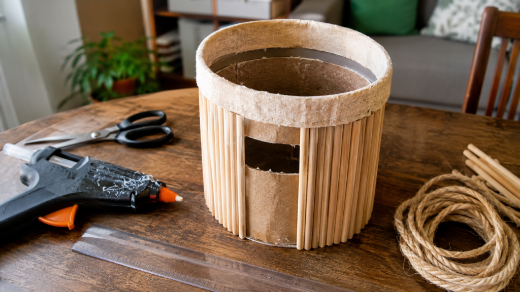 Antes de jogar fora o tubo da fita adesiva, veja a ideia simples que pode render um organizador útil