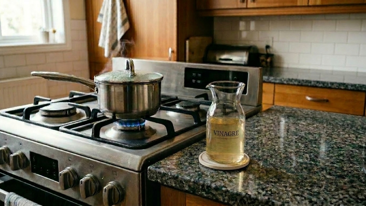 Colocar um copo com vinagre perto do fogão: para que serve e por que algumas pessoas fazem isso
