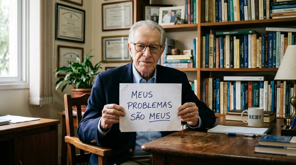 Citação do dia do famoso psicólogo americano Albert Ellis: "Os melhores anos da sua vida são aqueles em que você decide que seus problemas são seus."
