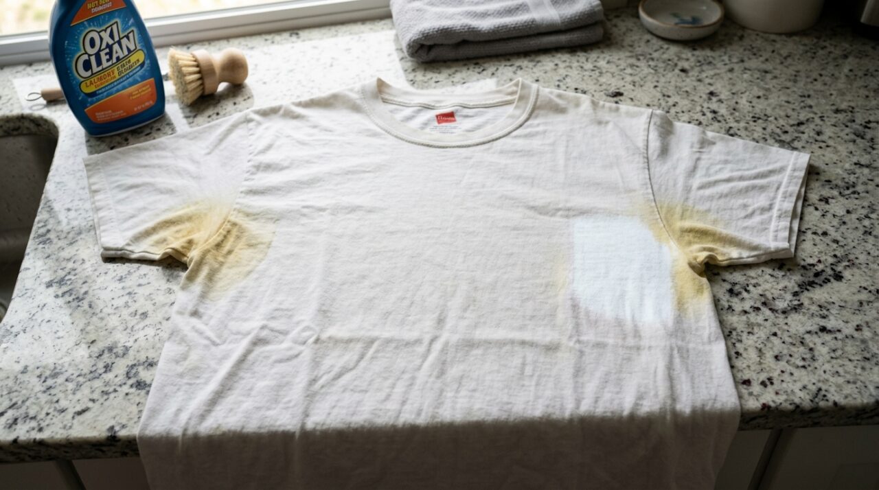 Como tirar manchas amarelas de suor em uma camiseta branca com uma receita caseira e barata que faz maravilhas
