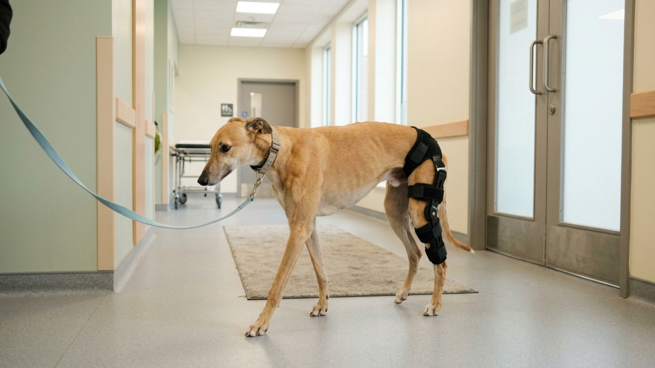 Galgo de corrida paralisado tem nova chance e aprende a andar novamente