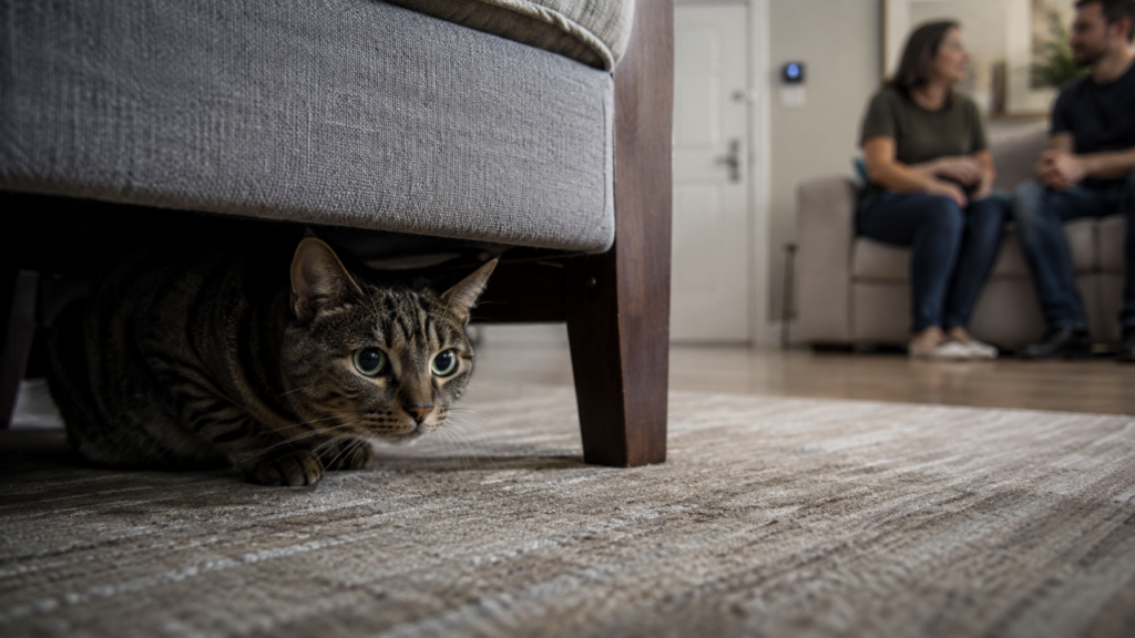 Nem birra, nem antipatia: por que alguns gatos se escondem quando pessoas entram em casa