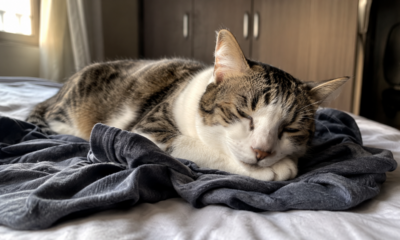 O motivo curioso que faz seu gato escolher sua roupa em vez da caminha dele para dormir