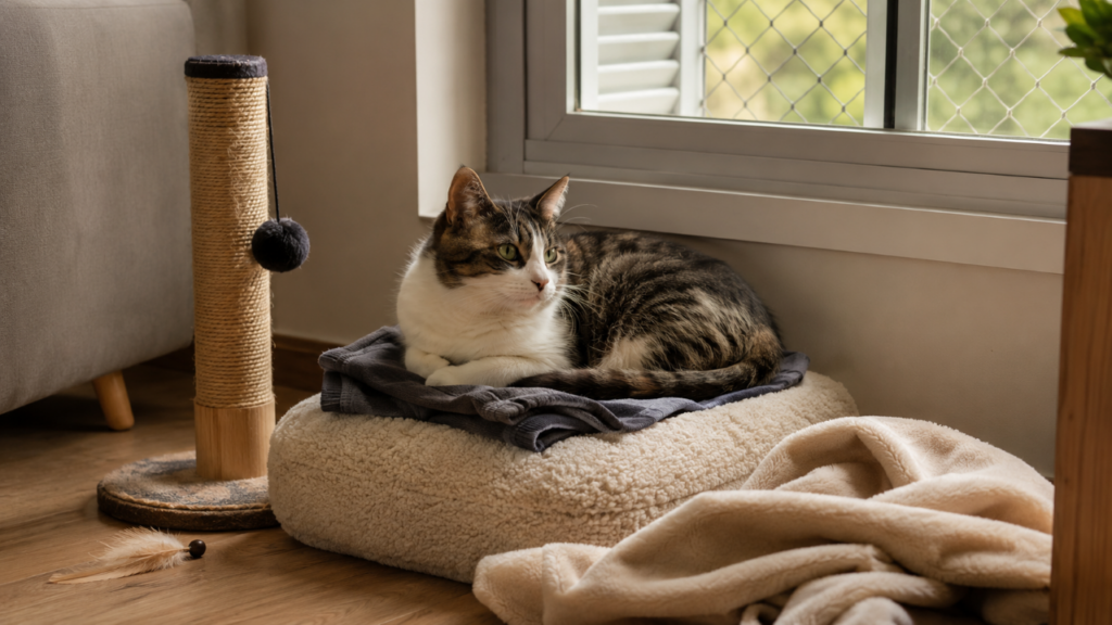 O motivo curioso que faz seu gato escolher sua roupa em vez da caminha dele para dormir