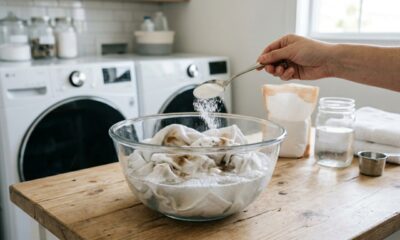 Adicione 1 colher de sopa deste ingrediente à água de molho: suas toalhas manchadas ficarão como novas, sem precisar esfregar