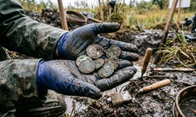 Moedas celtas de 2.300 anos encontradas em pântano suíço intrigam arqueólogos