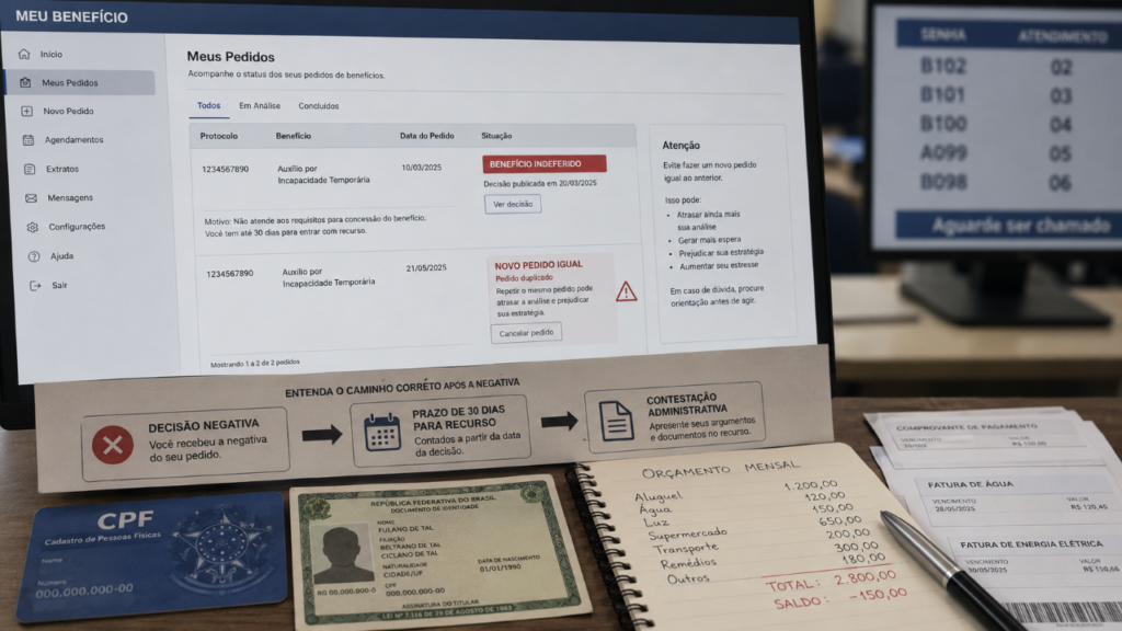 Muita gente erra após a negativa do INSS: o pedido repetido que pode custar tempo e paciência