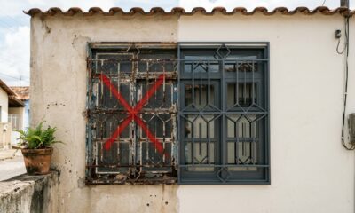 Como renovar uma janela de ferro descascada e deixar a fachada com aparência de casa bem conservada