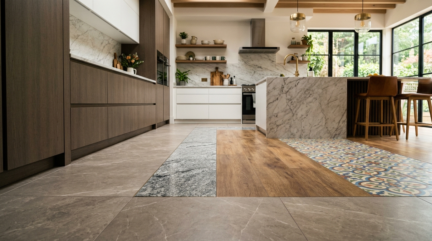 Melhores opções de pisos de porcelanato e cerâmica para cozinha que combinam praticidade e durabilidade