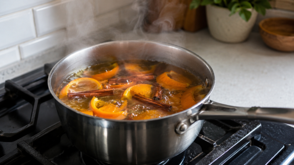 Coloque cascas de laranja e canela em um frasco: o efeito simples que surpreende no quarto