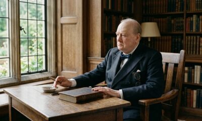 Frase do dia de Winston Churchill sobre coragem: “É preciso coragem para levantar e falar, mas também para sentar e ouvir.” Ensinamento sobre escutar com humildade