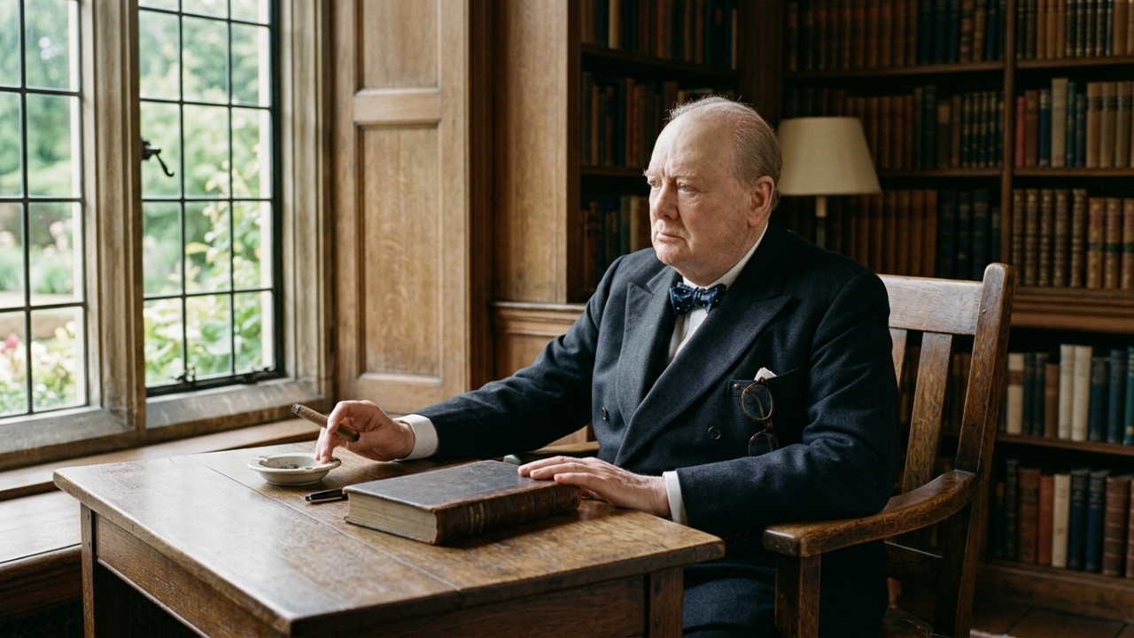 Frase do dia de Winston Churchill sobre coragem: “É preciso coragem para levantar e falar, mas também para sentar e ouvir.” Ensinamento sobre escutar com humildade