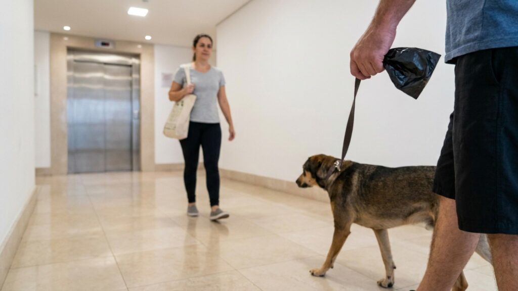 Homem deixa cachorro solto por poucos minutos na área comum e acaba provocando briga entre moradores