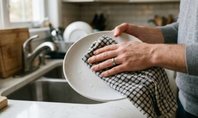 Qual o melhor pano de prato para secar louça: algodão, microfibra ou saco alvejado?