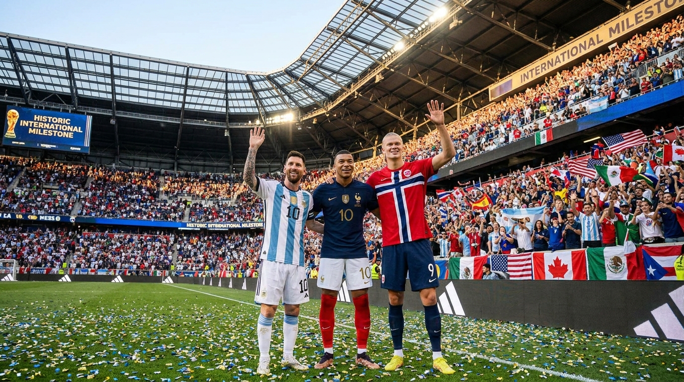 Messi, Mbappé e Haaland alcançaram uma marca histórica na Copa do Mundo de 2026