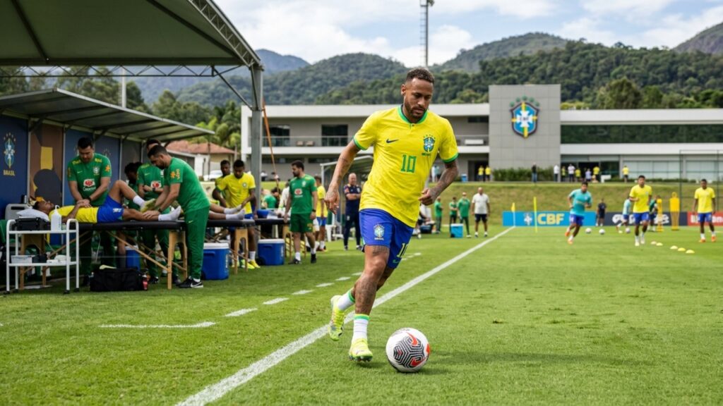 Neymar inicia atividades com a Seleção Brasileira durante preparação nos Estados Unidos