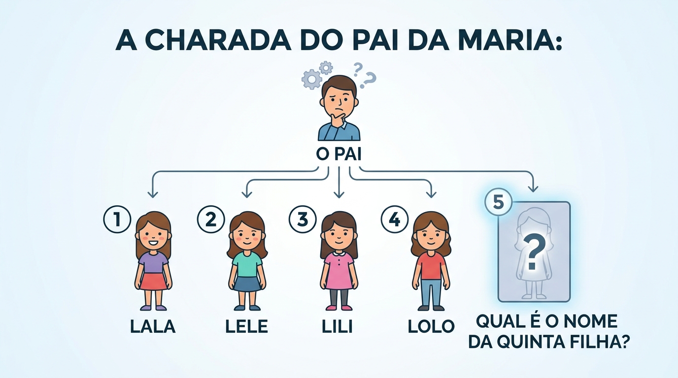 O pai de Maria tem 5 filhas: Lala, Lele, Lili, Lolo. Qual o nome da quinta filha? A pegadinha psicológica que quase todo mundo erra