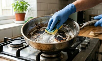 Como limpar e restaurar uma panela queimada sem arranhá-la