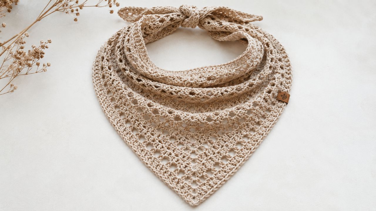 Passo a passo da bandana de crochê mais fácil e rápida da internet