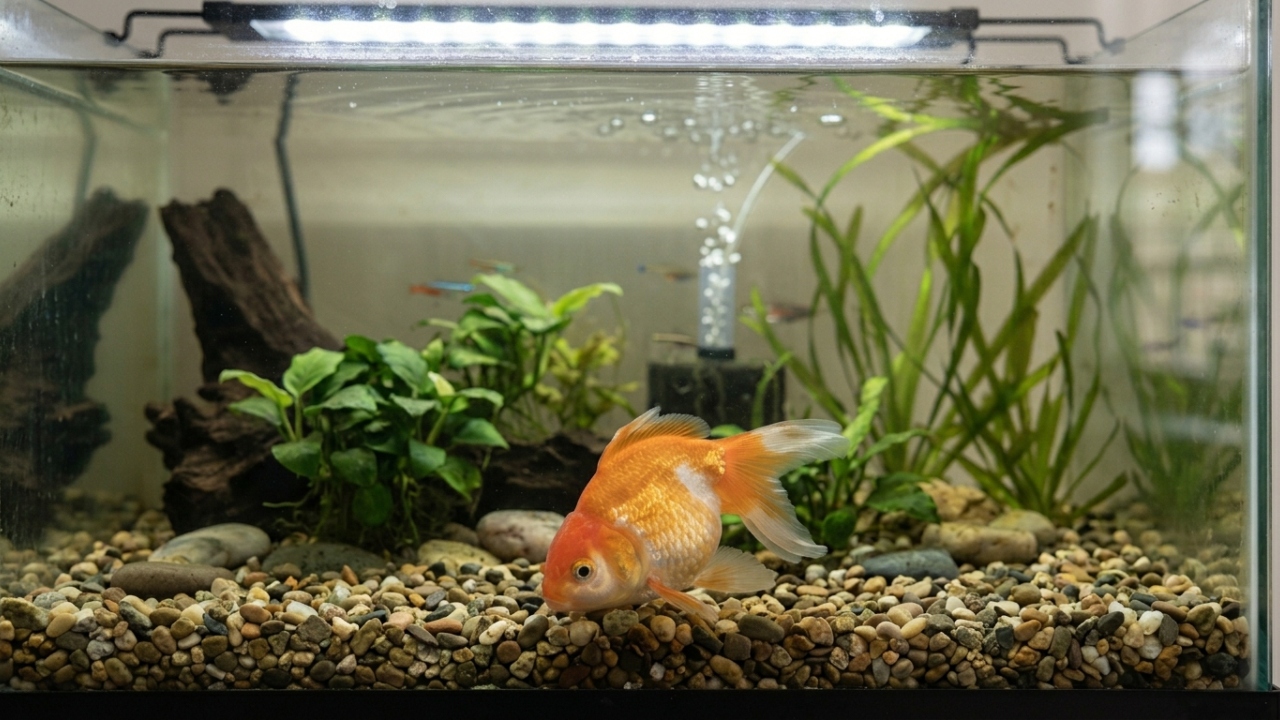 Peixinho dourado recebe mochilinha super fofa para nadar direitinho