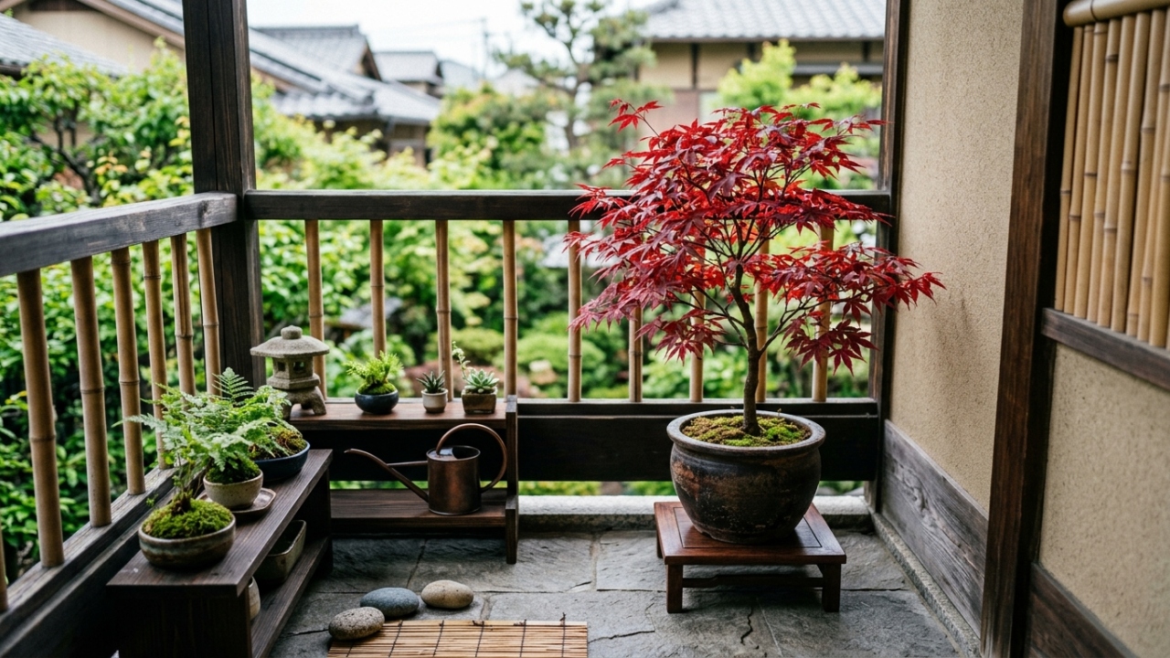 A árvore para varanda pequena que ganha folhas avermelhadas e transforma qualquer canto em um cenário com cara de jardim japonês