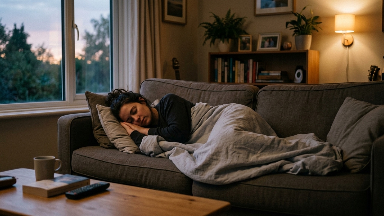 Dormir no sofá pode revelar algo emocional que muita gente ignora depois de um dia pesado