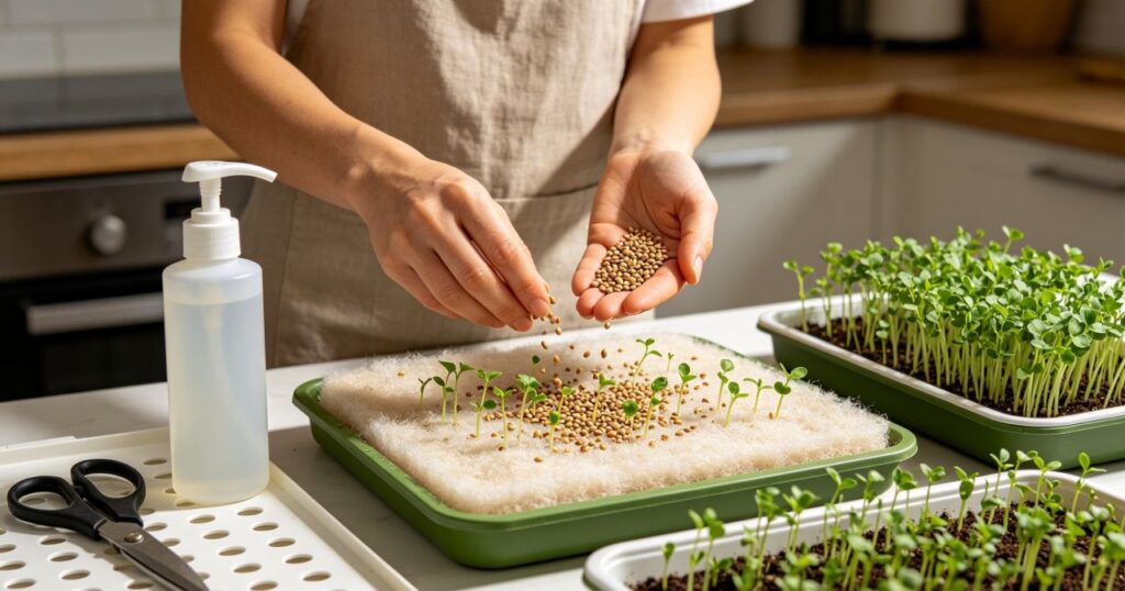 Bandejas rasas, sementes próprias e pouca água evitam erros no cultivo