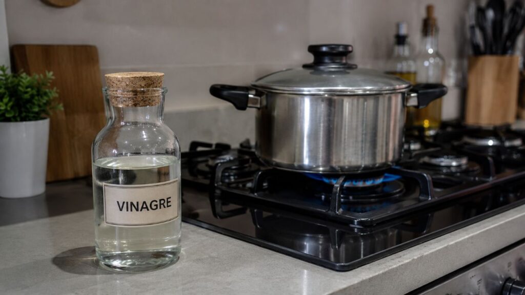 Colocar um copo com vinagre perto do fogão: para que serve e por que algumas pessoas fazem isso