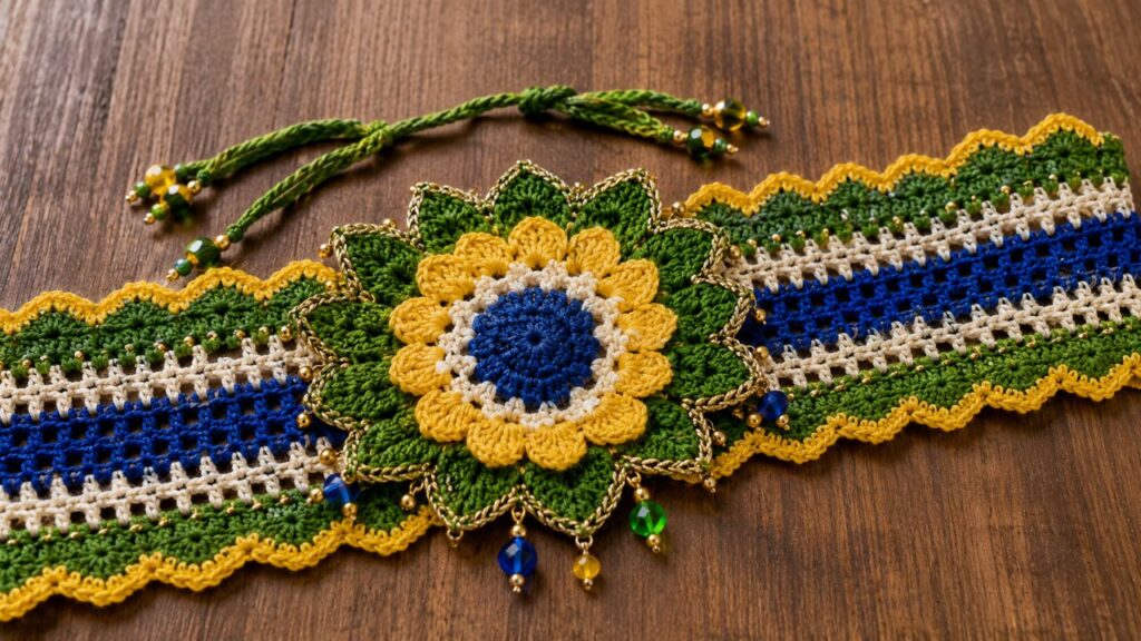 Crie uma linda faixa de cabelo de crochê do Brasil com este passo a passo