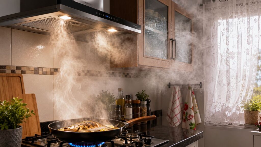 Adeus cheiro de peixe aprenda o truque simples que limpa o ar da cozinha rápido