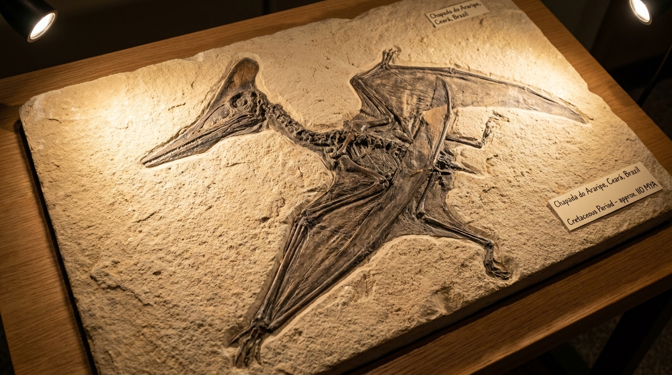 Fóssil de pterossauro encontrado no Brasil revela segredos de 113 milhões de anos e revoluciona estudo da fossilização