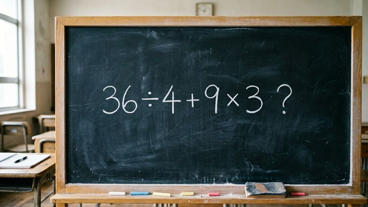 Só os mais rápidos e atentos acertam 36 ÷ 4 + 9 × 3 sem calculadora