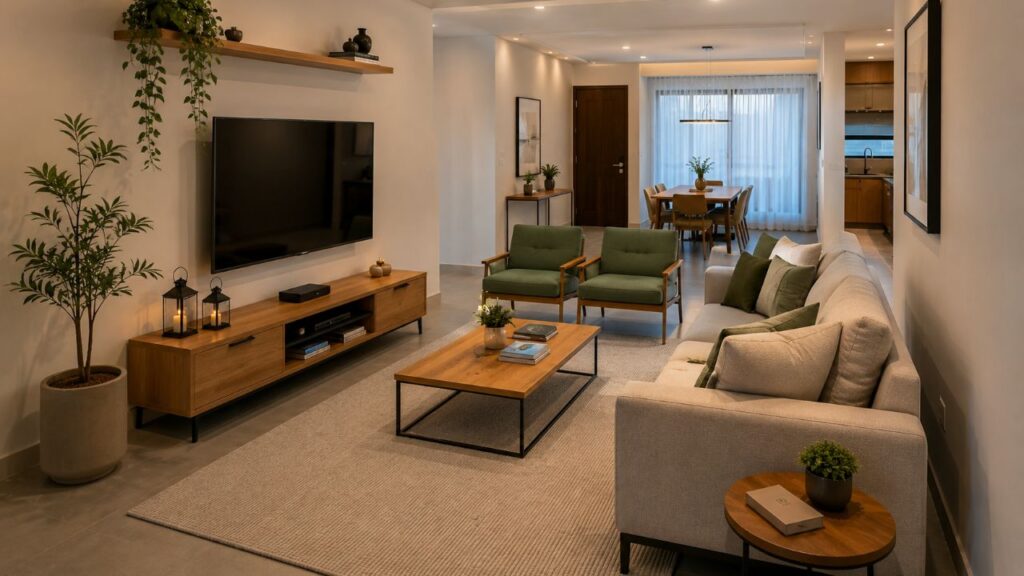 Especialistas em design de interiores são categóricos Uma sala de estar elegante não precisa de móveis caros.