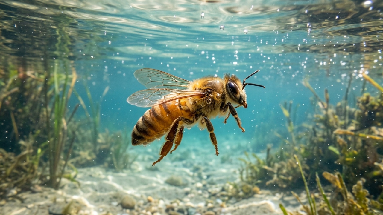 Cientistas descobrem que abelhas-rainhas conseguem sobreviver 8 dias debaixo d’água