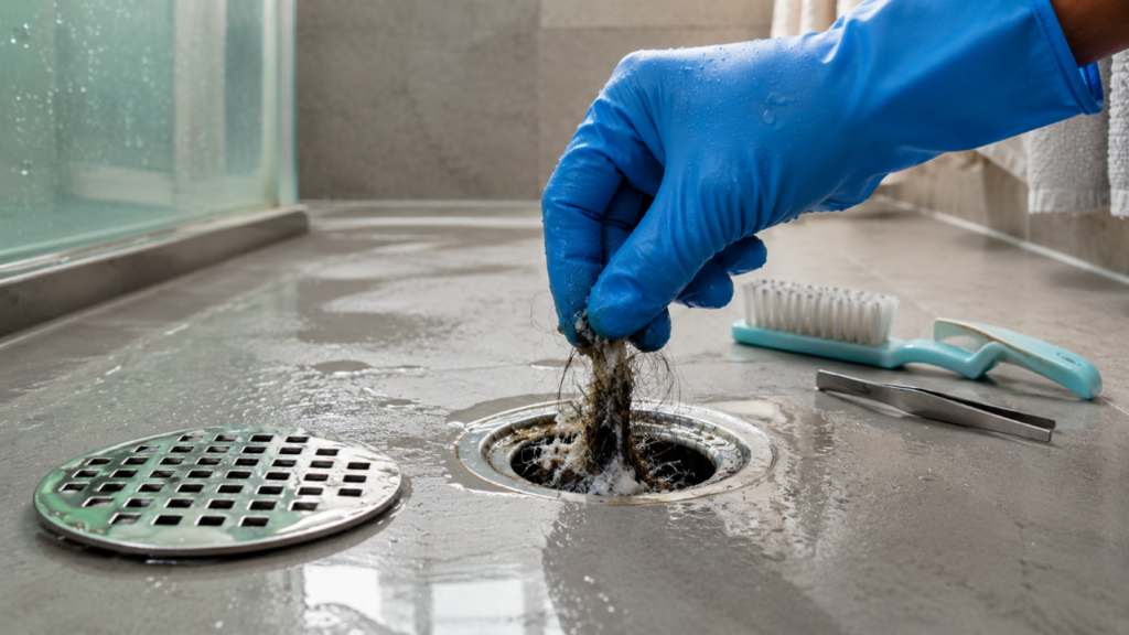 Adeus água parada: o jeito simples de limpar o ralo da ducha sem química forte e nem bagunça