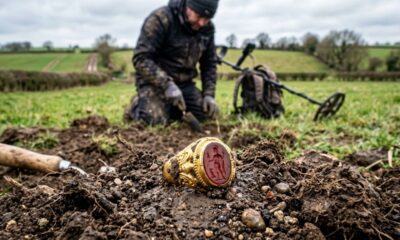 Motorista de caminhão encontra anel de ouro da época romana avaliado em R$ 600 mil usando detector de metal