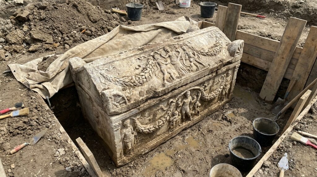 Sarcófago raro e intacto por mais de 1.500 anos é descoberto na Croácia
