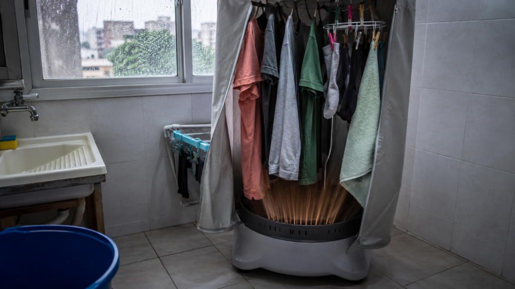 O eletrodoméstico que seca roupa em poucas horas e está ganhando espaço nos dias de chuva e frio