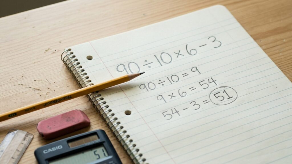 Só os mais atentos resolvem 90 ÷ 10 × 6 − 3 sem cair na pegadinha desse teste de QI que está confundindo muita gente