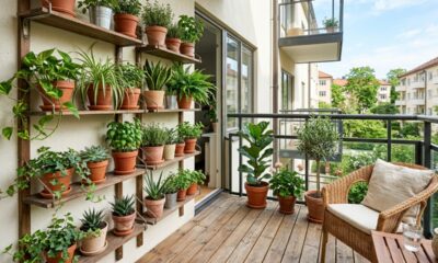 Varanda pequena pode ganhar decoração verde sem atrapalhar circulação ou molhar tudo