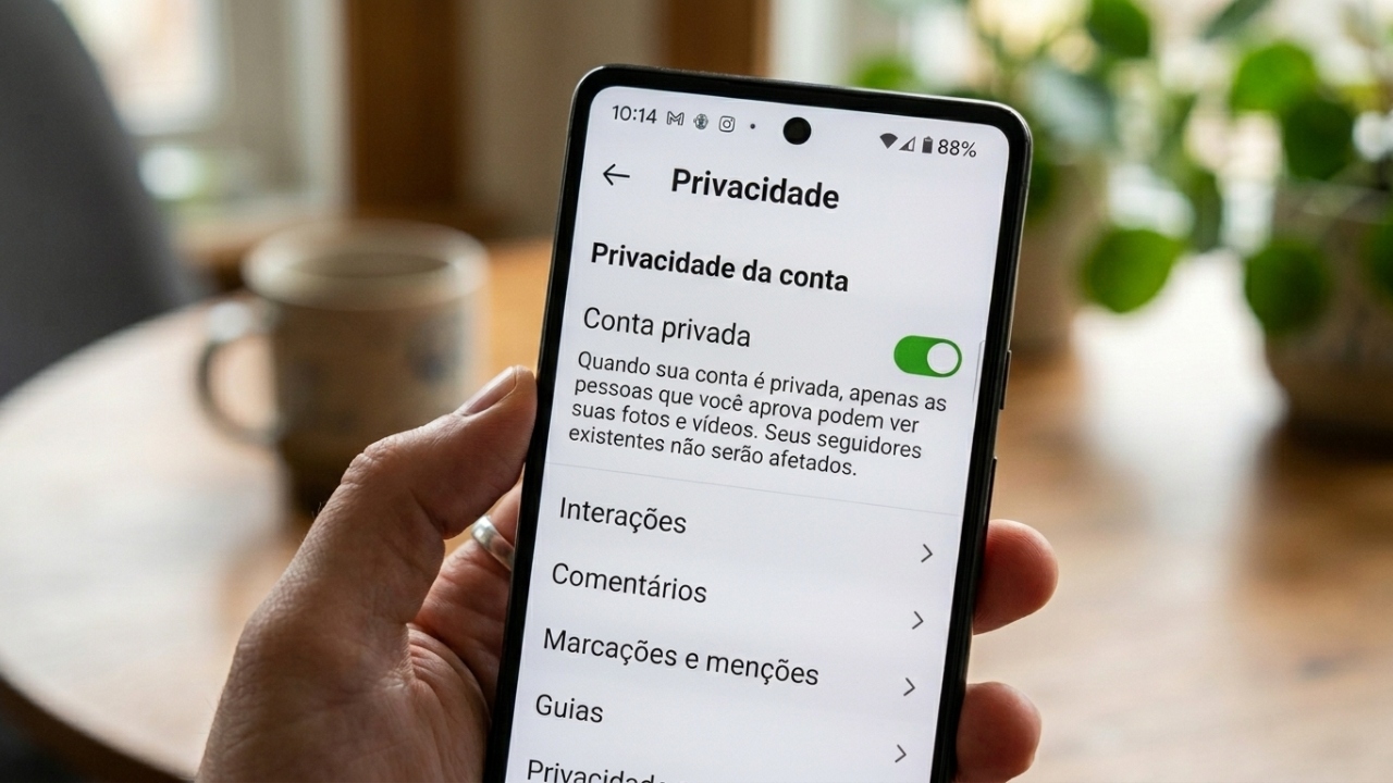 Esta função ativa um controle de privacidade no Instagram para escolher quem vê suas publicações