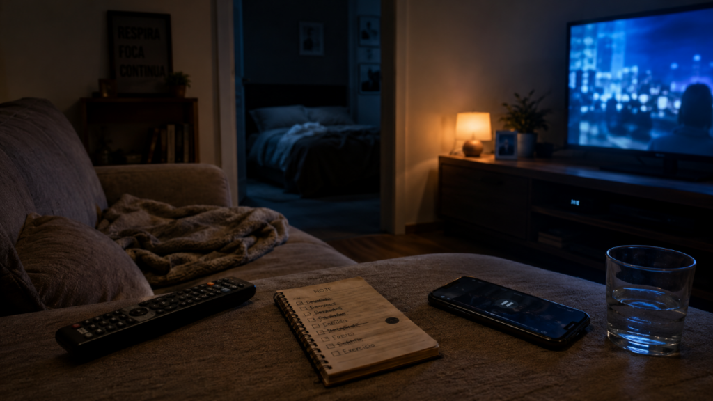 Dormir no sofá pode revelar algo emocional que muita gente ignora depois de um dia pesado