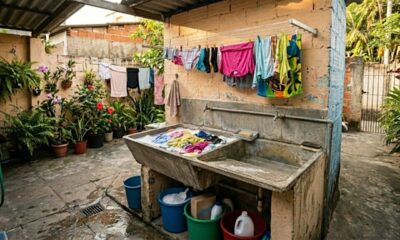 Como fazer um tanque externo simples para lavar roupas e ferramentas no quintal com praticidade
