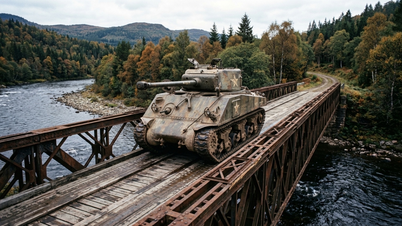 Mais de 80 anos após os combates, o lendário tanque aliado protagonizou uma travessia histórica desde a Segunda Guerra Mundial