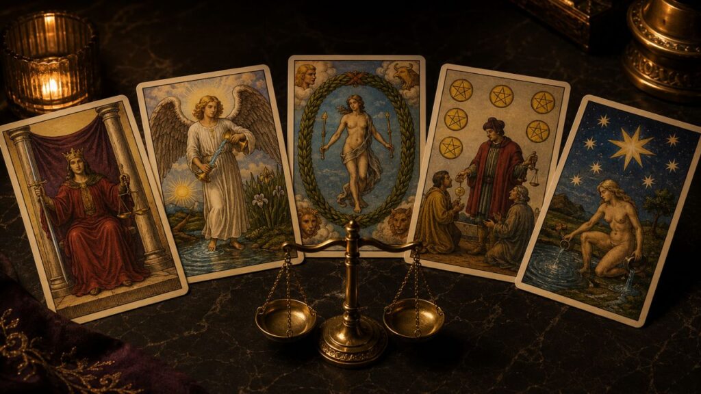 5 cartas do tarot que indicam equilíbrio entre dar e receber nas relações e na vida agora